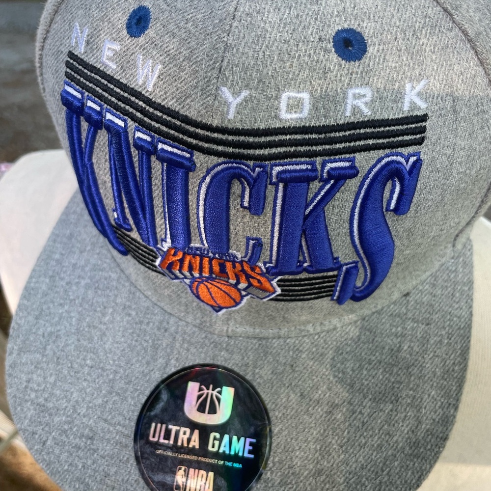 New York Knicks Gray and Blue Snapback Hat by Ultra Game